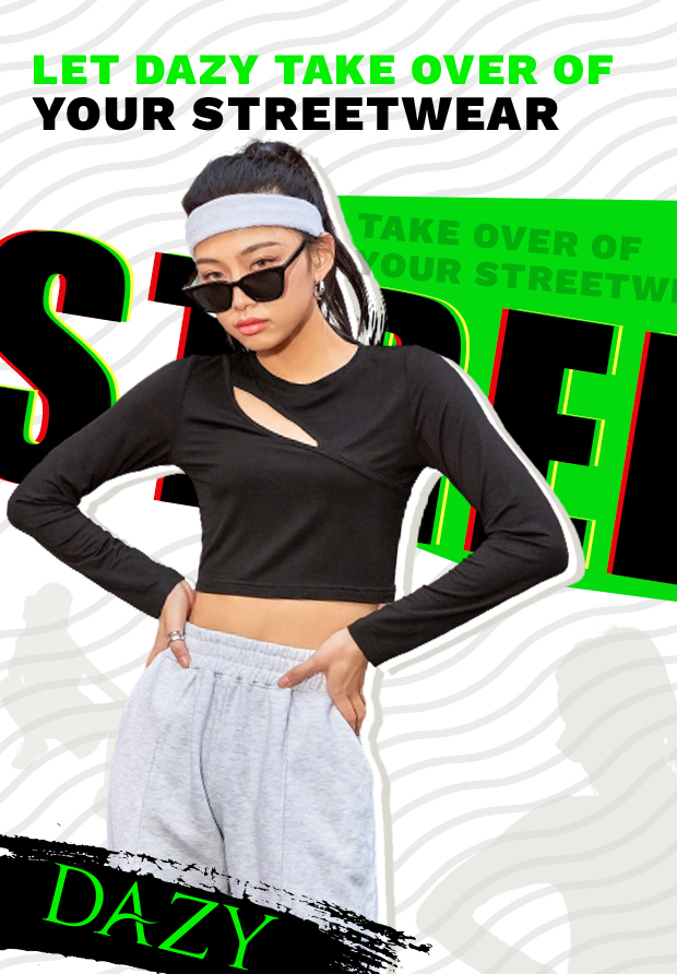 DAZY Cut Out Solid Crop Tee