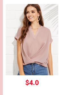 NOTCH NECK GATHERED HEM TOP