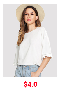 POM POM TRIM BOXY TEE