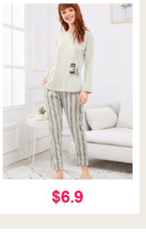 FIGURE PRINT STRIPED PAJAMA SET