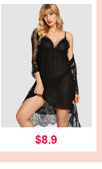 FLORAL LACE SHEER CAMI DRESS WITH ROBE