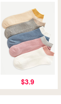 CONTRAST HEM SOCKS 5PAIRS