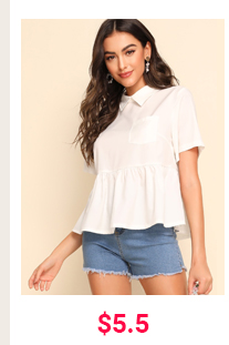 KEYHOLE BACK POCKET PATCH PEPLUM TOP