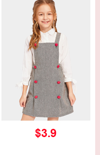 GIRLS DOUBLE BREASTED HERRINGBONE PINAFORE DRESS