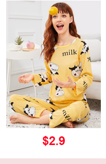 COW & LETTER PRINT PAJAMA SET