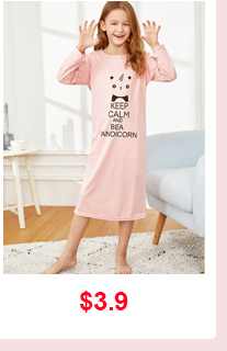 GIRLS PANDA & LETTER PRINT NIGHT DRESS