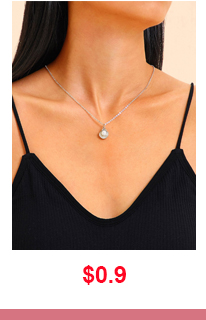 SHELL & FAUX PEARL CHARM CHAIN NECKLACE 1PC