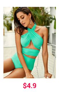 WRAP HALTER TOP WITH HIGH WAIST BIKINI SET