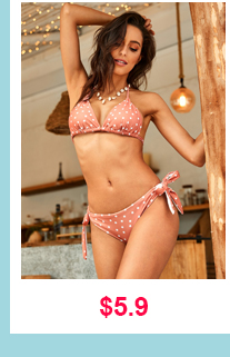 POLKA DOT HALTER TOP WITH TIE SIDE BIKINI SET