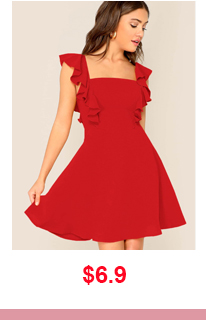 RUFFLE TRIM SKATER DRESS