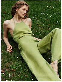 SHEIN X Isabelle WANG Cutout Front Tie Backless Jumpsuit