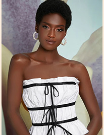 SHEIN X Penelope Ping Taped Tie Front Tube Top