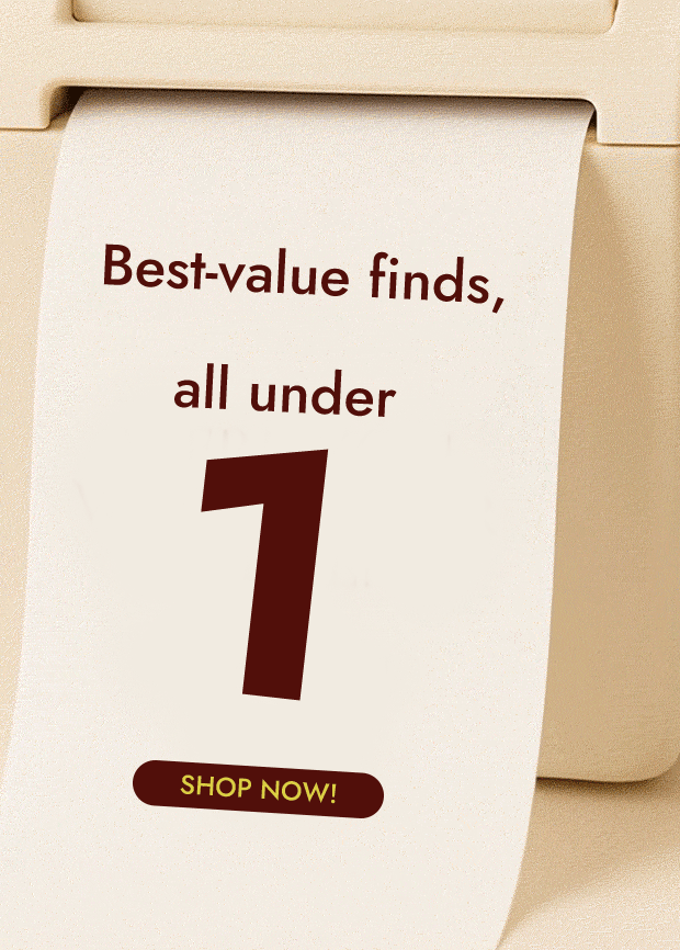 Best-value finds, all under 1