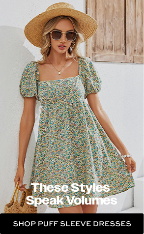 SHOP PUFF SLEEVE DRESSES