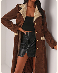 SHEIN X Jacqueline City Contrast Collar Belted Trench Coat