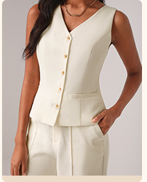 SHEIN X Lillian Butterworth Solid Button Front Vest Jacket