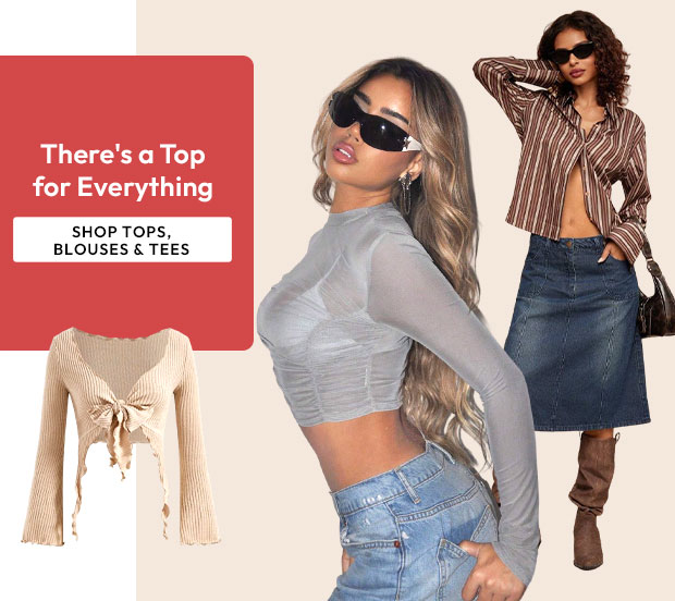 SHOP TOPS, BLOUSES & TEES