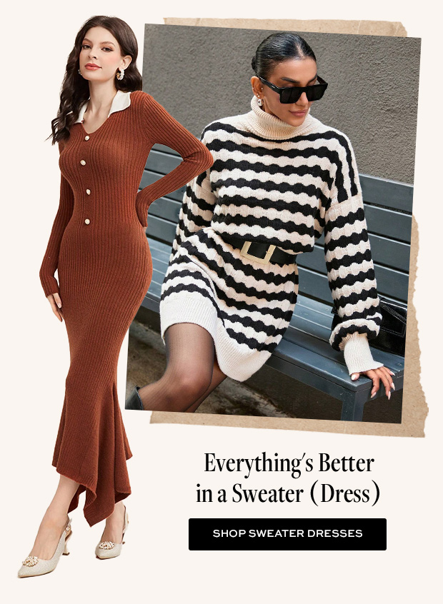 SHOP SWEATER DRESSES